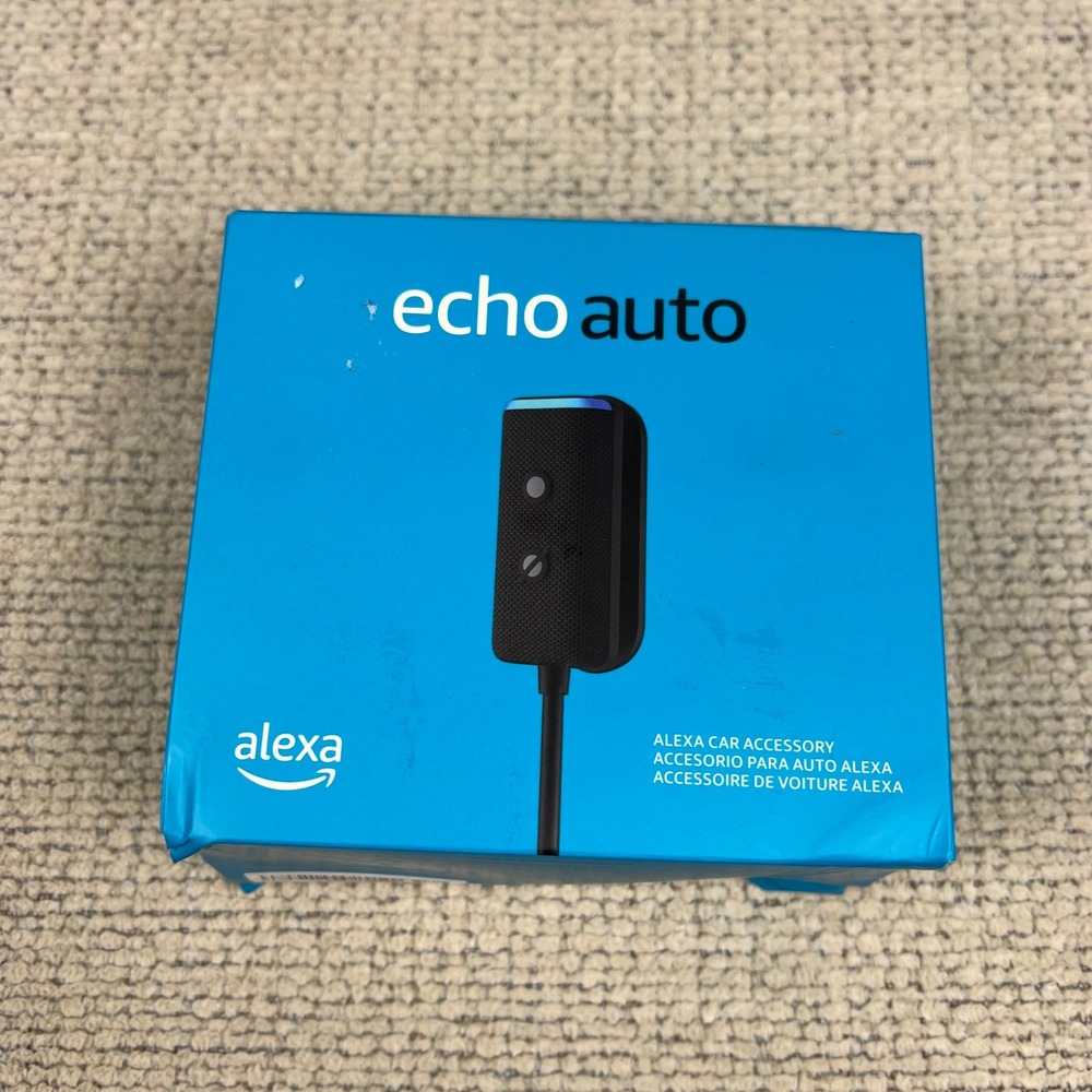 Amazon Echo Auto 2nd Gen Black Hands-Free Alexa Car Accessory NIB Damaged Box